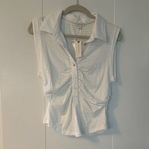 Pilcro White Sleeveless Blouse Sz M NWT